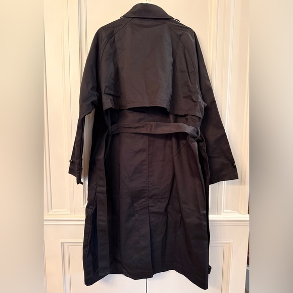 NWT Adidas | Black Long Trench Coat - Medium but VERY oversized like Large - Picture 3 of 17